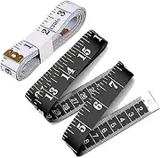 Tape Measure 300cm/120 Inch Double-scale Soft Tape Measuring Body Weight Loss Medical Body Measurement Sewing Tailor Cloth Ruler Dressmaker Flexible Ruler Tape Measure (Black and White)2 Pack By BUSHI