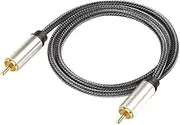 Ronyme Coaxial Digital Audio Cable/ 1 Male to 1 Male RCA Stereo Cable HiFi 5.1 SPDIF Connector/for Soundbar Home Theater HDTV Speaker, 3m