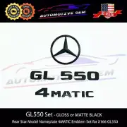 GL550 4MATIC Rear Star Emblem Black Letter Badge Logo Set AMG Mercedes X166