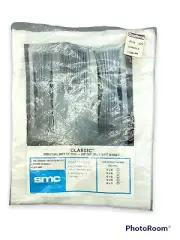 SMC Classic Door Panel With Tie Back Curtain 42” X 72” White Light Filtering NOS