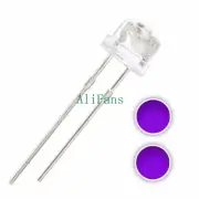 100PCS NEW 5mm Straw Hat UV Purple Super-Bright LED Light Emitting Diode