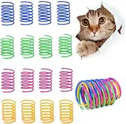 Cat Toy Spring, 16 Pieces Plastic Cat Toy Coil, Coil Springs, Pet Interactive ToyPets Kitten Novelty Gift, ToyCat, Cat Chew Toy, Durability and Professional (16 PCS)