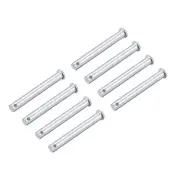 Single Hole Clevis Pins 10mm X 80mm Flat Head Zinc-Plating Solid Steel Pin 8Pcs
