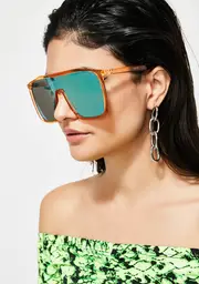 Futuristic Drip Mirrored Sunglasses