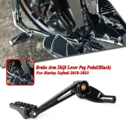 Black Brake Arm Shift Lever Peg Pedal Kit For Harley Softail 2018-2023 19 20 21