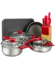 MegaChef 22pc Aluminum Cookware Combo Set