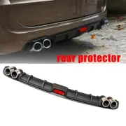 Universal Black Rear Bumper Lip Diffuser Splitter Shark Fin Style Protector