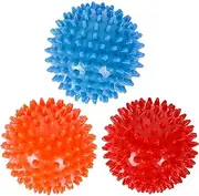 3 Pack Spiky Hard Massage Balls, Massager Rollers for Plantar Fasciitis,Muscle Soreness Massager Ball - Exercise, Neuro-Balance, Physical Therapy, 3 inches