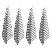 Country Kitchen Dining Table Napkin Charcoal Gingham 45x45cm Pack 4