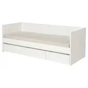 VIHALS day-bed with storage/1 mattress, white/Vannareid extra firm, Single