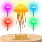 Jellyfish Lamp LED Mood USB Rechargeable Table Lamp with Touch Sensor and Voi...