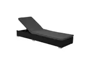 Borocay PE Wicker Outdoor Sunbed-Black