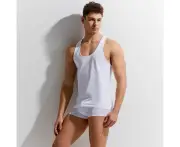 Gauvine Essential Tops Racer Back Tank Top 5000 White