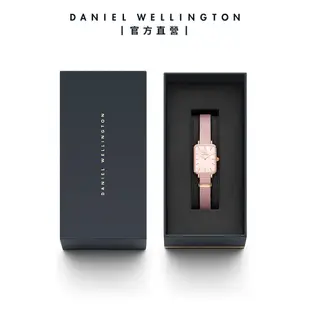 Daniel Wellington 手錶 Quadro Coral 20X26 珍珠貝織紋小方錶-玫瑰金(DW00100509)