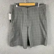 O'NEILL Intersect Walking Shorts Mens 34 Gray Plaid Surf Skate 11" Inseam NWT