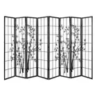 New 8 Panel Room Divider Screen Privacy Dividers Pine Wood Stand Shoji Bamboo Bl