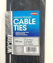 Carrand (14-50UVC) Cable Tie and Mount, Twist Ties, Cable Straps, 14'', Black