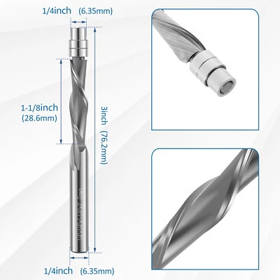 Downcut Spiral Flush Trim Router Bit Carbide Flush Cut Router Bit with paRKt
