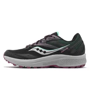 Saucony 越野跑鞋 Cohesion TR15 黑色 茄紫色 女鞋 戶外鞋 橡膠大底 【ACS】 S1070605