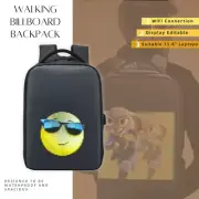 Walking Billboard Backpack Fit 15.6" Laptop LED Display Screen Light Black AU