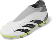 [adidas] Predator Accuracy.3 Firm Ground Sneaker, White/Core Black/Lucid Lemon, 1.5 US Unisex Little Kid