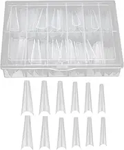 HOME SALON FAKE NAIL TIPS LONG HALF COVER MANICURE SET WITH BOX