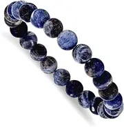 [JewelryWeb] 8mm Sodalite Agate Beaded Stretch Bracelet-Stretch-Bracelet for Women