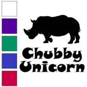 Chubby Unicorn Rhino, Vinyl Decal Sticker, Multiple Colors & Sizes #6405