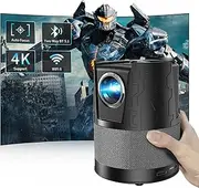 4K Projector Mini Size Auto Focus/Keystone, WiFi6 Bluetooth Smart Portable Projector Native 1080P,Wireless HDMI USB for iPhone,Laptop,TV Stick,PC,PS5