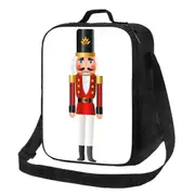 o75 Cartoon Christmas Nutcracker Toy Soldier Insulated Lunch Tote Bag for Resuable Thermal Cooler Food Bento Box Kids School ki75