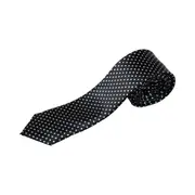 Mens Black & White Small Polka Dot 5Cm Skinny Neck Tie