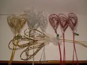 26" SEQUIN LOOP SPRAY~NEW~RED GOLD SILVER CHRISTMAS TREE DECO CRAFT~LOT OF 9