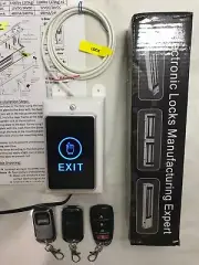 DOOR ACCESS CONTROL SYSTEM electric magnetic lock 600Lb remote control, exit bu