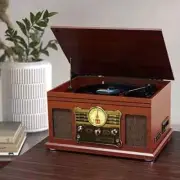10 in 1 Bluetooth Record Player, 3-Speed Turntable for Vinyl with Speakers, LP