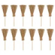 Mini Red Rope Broom 12pcs Halloween Decorations Home Accessories Whisk Toy