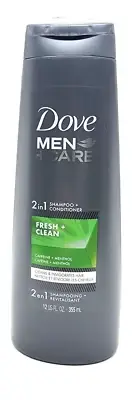 Dove Men+Care 2 in 1 Shampoo and Conditioner Fresh and Clean 12 oz