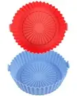 2 Pack Air Fryer Silicone Liners Basket Round Apply to 1-3.5 QT Airfryer Air ...