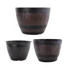 Barrel Type Resin Planter-Patio rustic flowerpot planter box container
