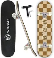 WHOME Pro Skateboards for Adult/Kid Girl/Boy Beginner/Pro - 31"x8" Standard Skateboard Complete 8-ply Alpine Maple Deck ABEC-9 Bearings inkl. T-Tool