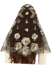 Catholic Chapel Mantilla Veil Spanish Lace Head Covering Church Mass Veil for