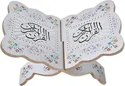 Book Stand, Wooden Foldable Quran Holder Quran Koran Holy Book Stand Holder, Muslim Arabic Calligraphy Bible Magazine Cookbook Display Holder Rack Quran Book Holder Stand for Reading(#2)