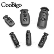 2 Holes Plastic Cord Lock Stoppers Toggle Spring Clip Apparel Bungee Cord