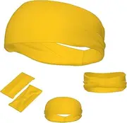 FJWSLCH Milk Duck Yellow Headbands for Women Men Non Slip Workout Sweatbands Adjustable Sports Hair Bands Elastic Head Bands Moisture Wicking Hairband for Running, Cycling, Yoga, Spa
