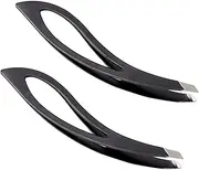 FOMIYES 2pcs Stainless Steel Eyebrow Tweezers Removal Tool with Tip Design for Men and Women for Eyebrow Shaping and Grooming