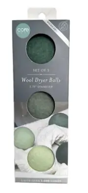 Set of 3 Natural Wool Dryer Balls - 2.75" Diameter A Fabric Softener Alternative