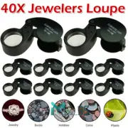 40X Magnifying Loop Loupe Jewelry Eye Glass Jewelers Magnifier LED Light Pocket