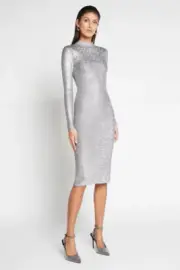 Sass & Bide Wild Eyed Girl Silver Ribbed Knit Dress - M - Fit 8-12 - NWT - $450