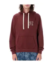 Palm Angels Pa Monogram Embroidered Drawstring Hoodie XL,L,M Red