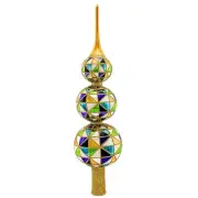 Metzler Bros. 15.50in Tree Topper With Triangles, Glass, 9299410 62725