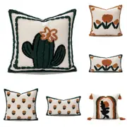 Flower Tufted Decorative Cushion Cover Pillow Cover Pillow Case for Throw Sofa Couch Bed Chair Living Room Bedroom
